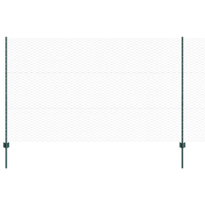 Hekpalen 11 Stuks U-Kanaal Groen 140 Cm Staal,  Hexagonaal Hek Groen 1,4X100 M Staal