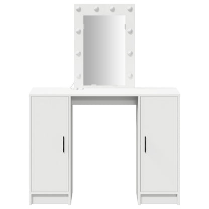 Kaptafel Met Led-Lampen 102X33X135 Cm Wit