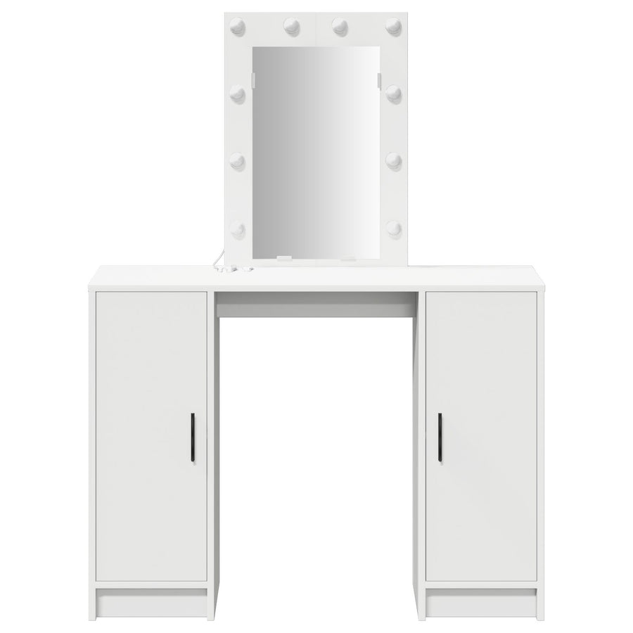 Kaptafel Met Led-Lampen 102X33X135 Cm Wit