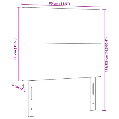 Hoofdbord Effen Ontwerp Korduroy Stof Lichtgroen Grijs 80 cm Hoog hoofdbord