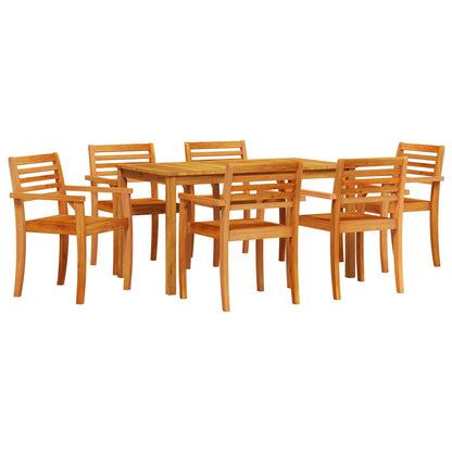 7-Delige Tuin Eetset Van Massief Acaciahout 6-Persoons 140 cm tafel lengte