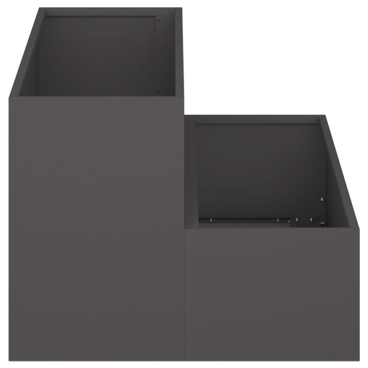 Tuin Planter - 2-Tier Staal, 100 x 60 x 45 cm Zwart