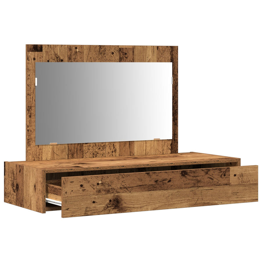 Wandkaptafel - Vintage Hout - 100 x 40 x 70 cm Oude hout zonder LED