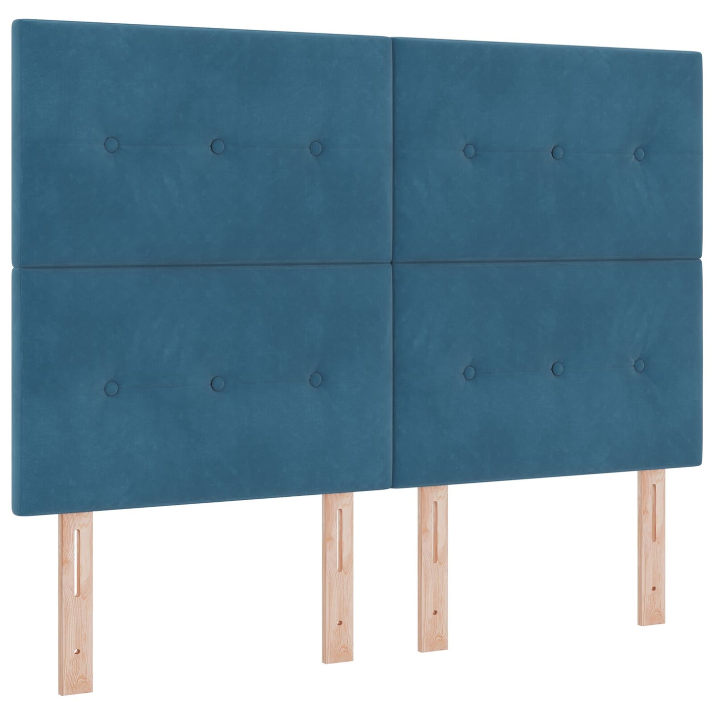 Bedframe Donkerblauw 140X200 Cm Fluweel Crème
