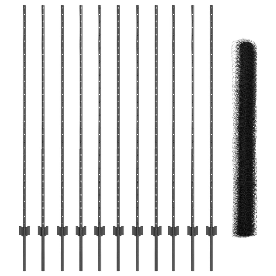 Tuinafscheiding Set Set van 2 Grijs Poedergecoat Staal 25 x 1.5 m