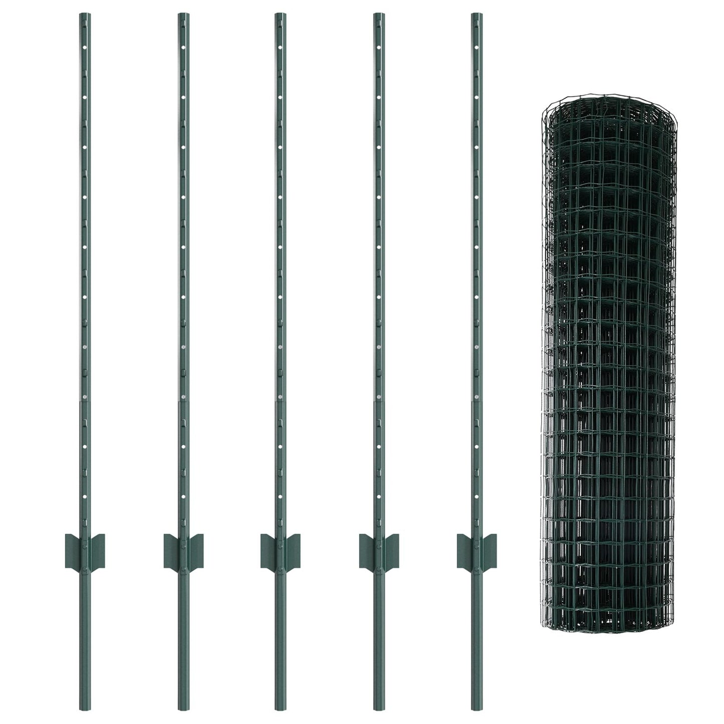 Tuin Omheining Set Set Van 2 Groen Pvc Gecoat Staal 10 X 1 M
