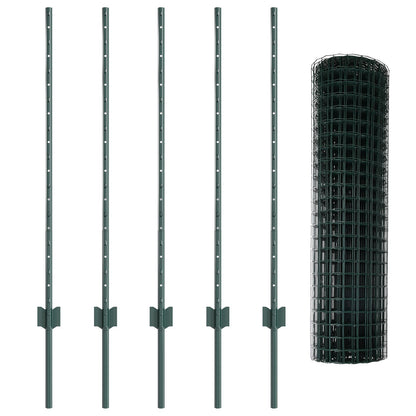 Tuin Omheining Set Set Van 2 Groen Pvc Gecoat Staal 10 X 1 M