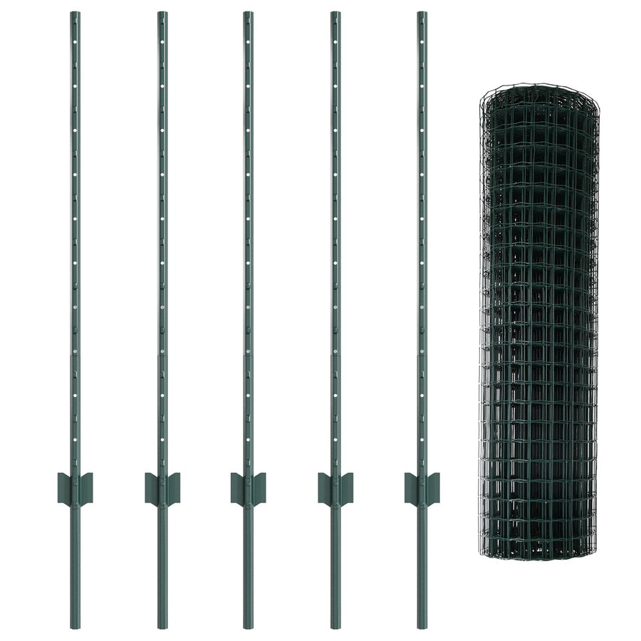 Tuin Omheining Set Set Van 2 Groen Pvc Gecoat Staal 10 X 1 M