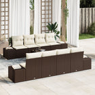 Garden Sofa Set with Cushions 7 pcs Brown and Cream Poly Rattan