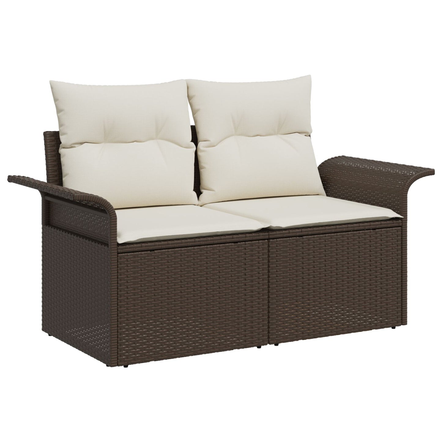 5-Delige Tuin Sofa Set Met Kussen Bruin Poly Rattan
