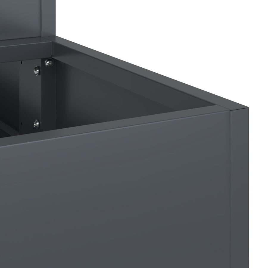 Tuin Plantenbak 3-Tier Staal 90 x 90 x 35 cm Anthraciet