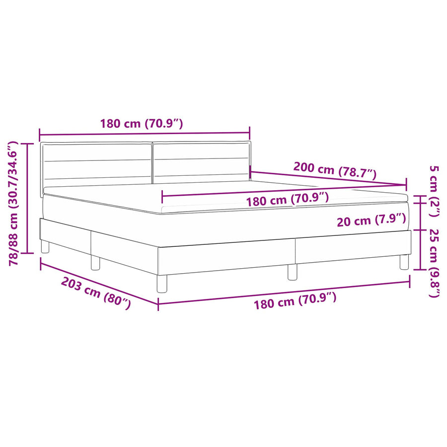 Boxspringbed Met Matras Stof Donkerbruin 180 x 200 cm Knoopgetuft