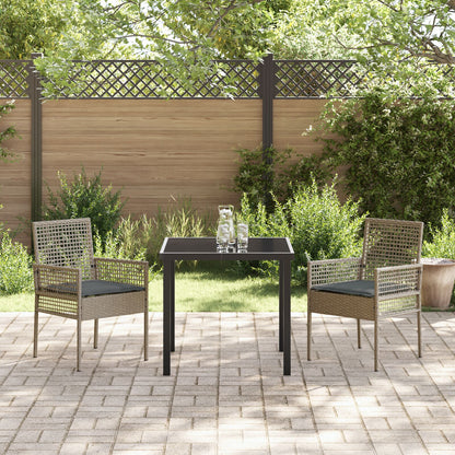 Tuinstoelen 2 Stuks Met Kussens Poly Rattan Grijs en donkergrijs