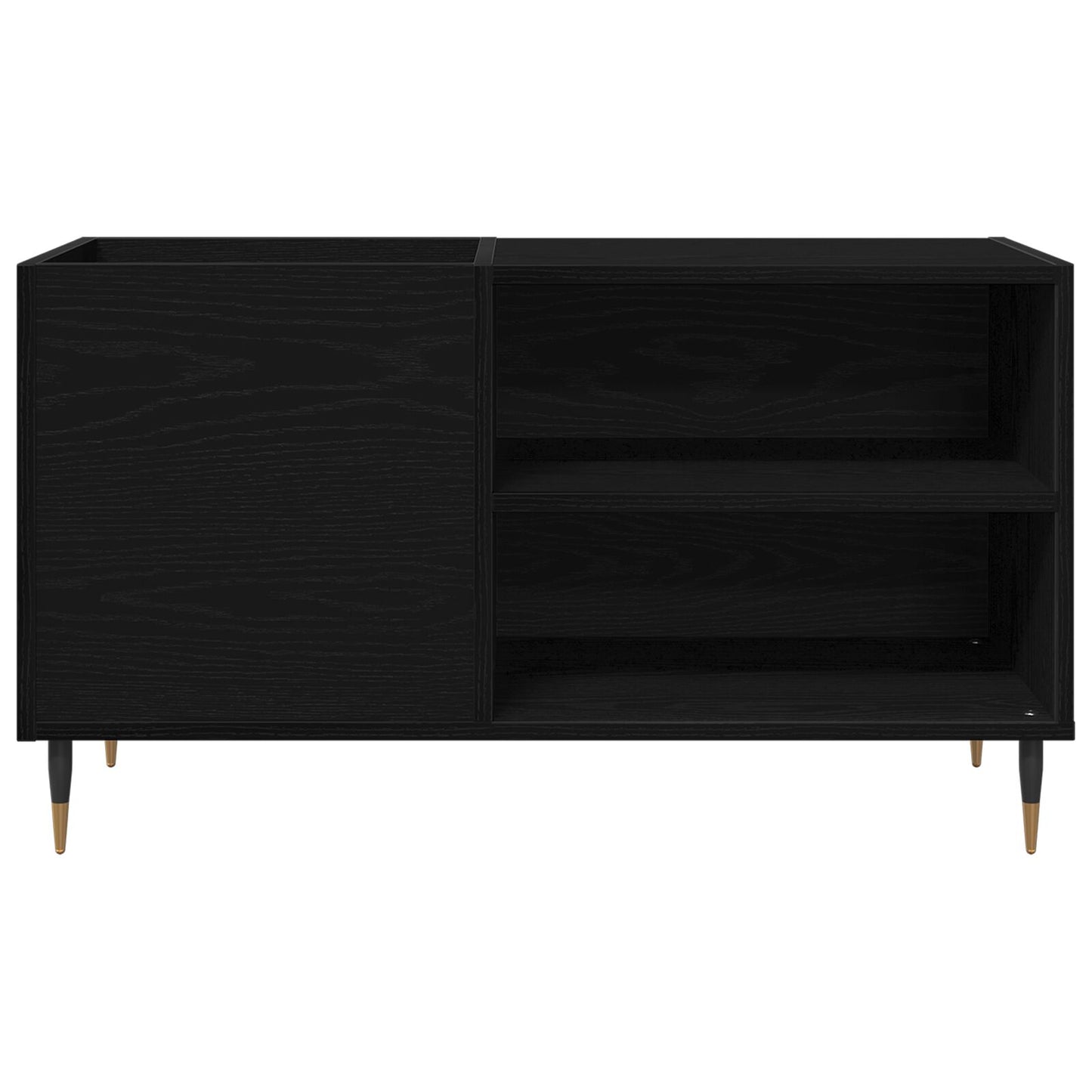 Recordkast 84,5X38X48 Cm Bewerkt Hout Zwart eiken