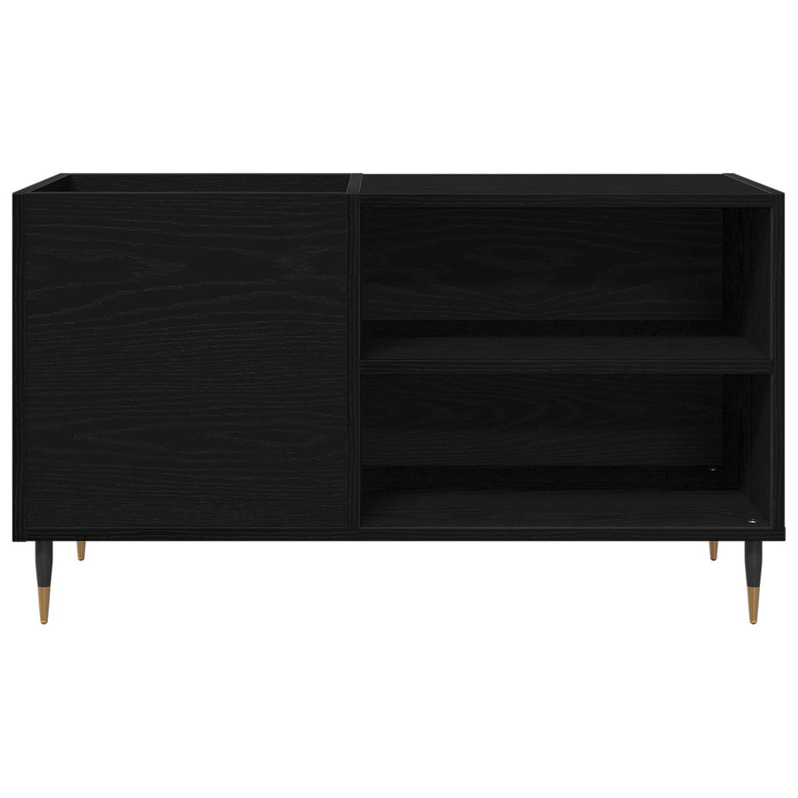 Recordkast 84,5X38X48 Cm Bewerkt Hout Zwart eiken
