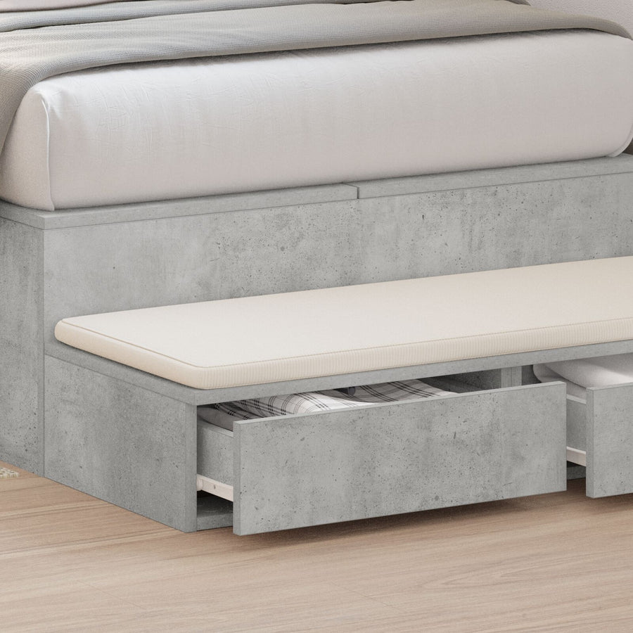 Bedlade Betongrijs Van Hout Beton grijs 100 x 36,5 x 16,5 cm