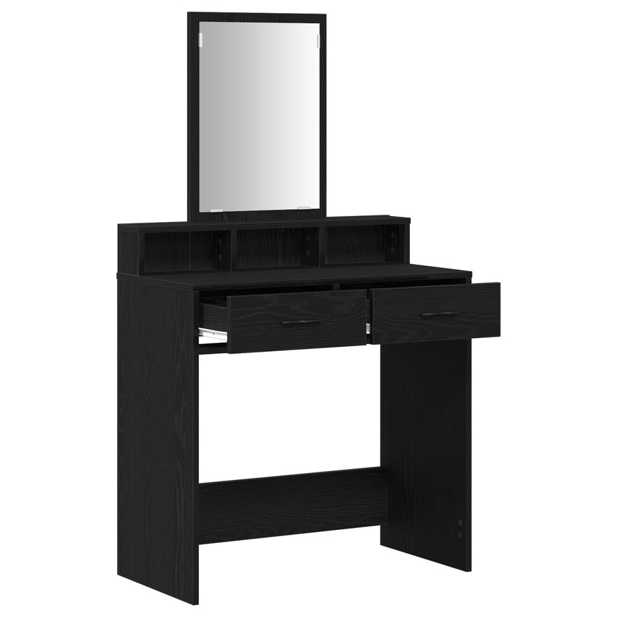 Kaptafel Mdf En Glas Kaptafel 79 x 41 x 140 cm Zwart eiken