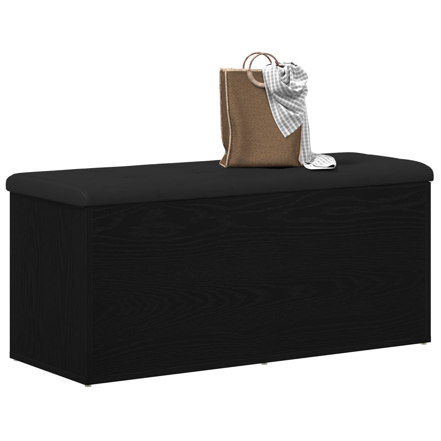 Opslagbank 100X40X45 Cm Gelaagd Hout Zwart eiken 102 x 42 x 45 cm