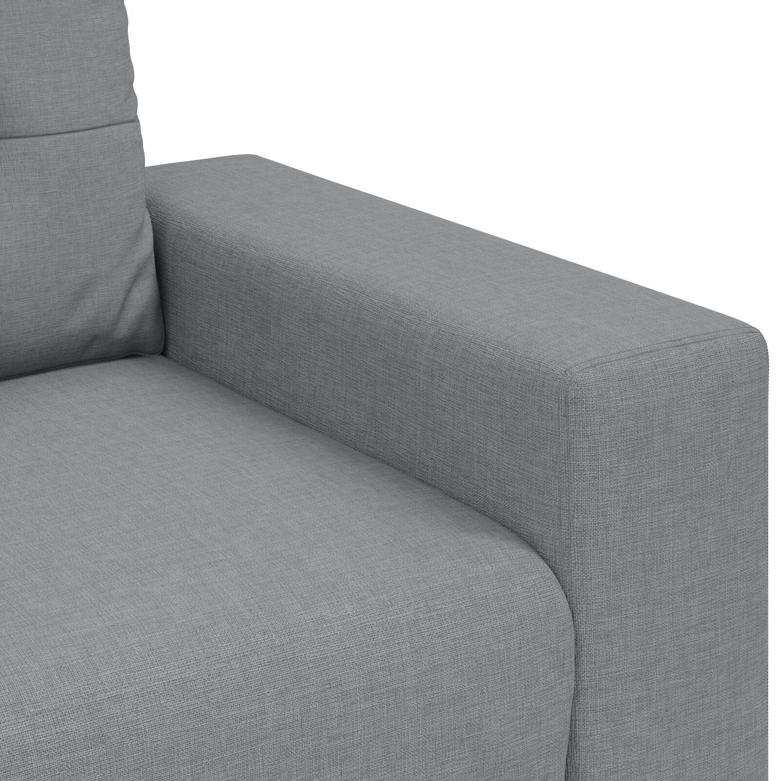 3-Delige Sofa Set Met Kussens Stof Lichtgrijs