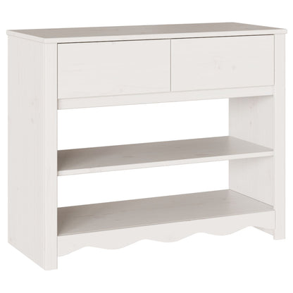 Console Tafel ""Drammen"" 89,5X37X73 Cm Massief Hout Grenen Wit
