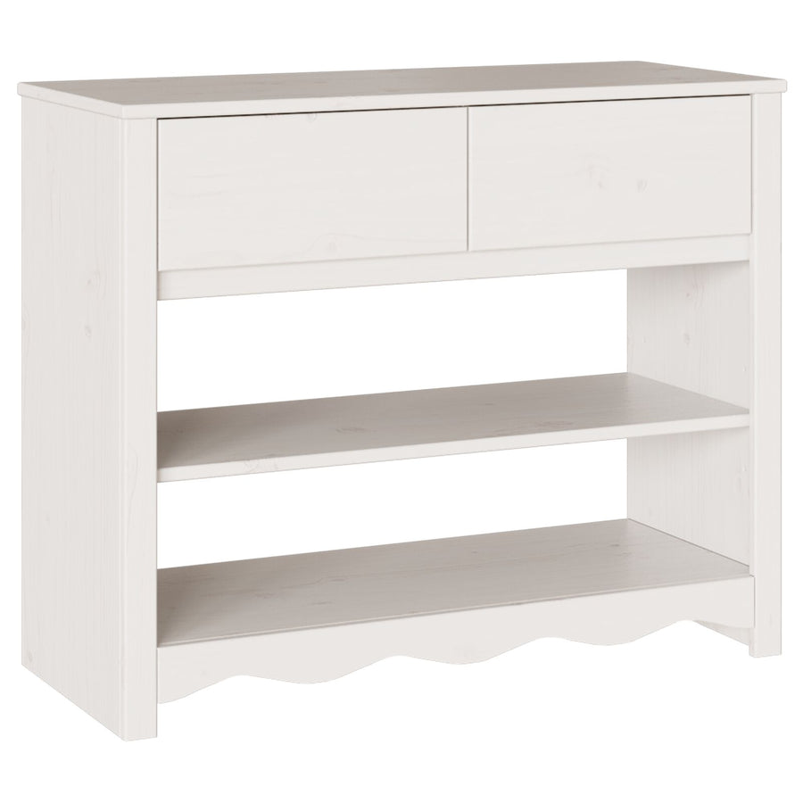 Console Tafel ""Drammen"" 89,5X37X73 Cm Massief Hout Grenen Wit