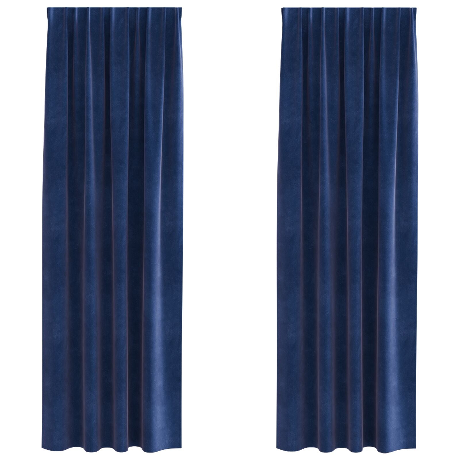Blackout Gordijnen Met Top Tape 2 Stuks E Velours Donkerblauw 140 x 260 cm met ingezoomde tape