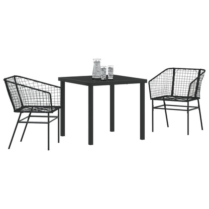 3-Delig Tuinset Zwart Poly Riet