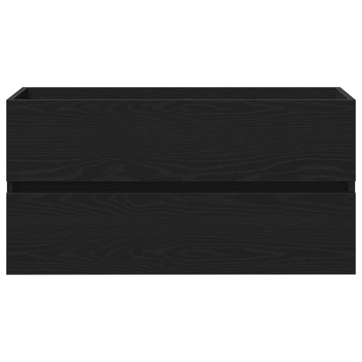 Spoelcabinet Met Ingebouwd Basin Zwart Eiken Bewerkt Hout,  Spoelcabinet Zwart Eiken 90X38,5X45 Cm Bewerkt Hout