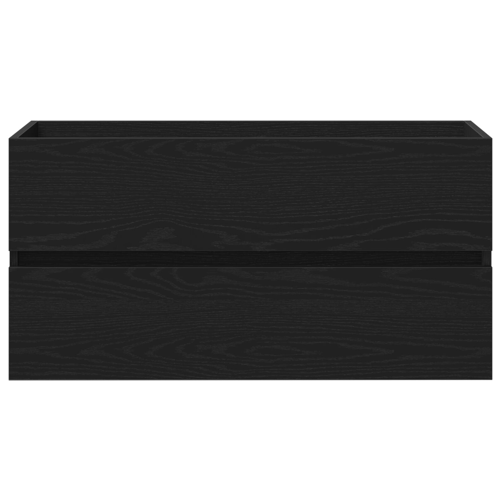 Spoelcabinet Met Ingebouwd Basin Zwart Eiken Bewerkt Hout,  Spoelcabinet Zwart Eiken 90X38,5X45 Cm Bewerkt Hout