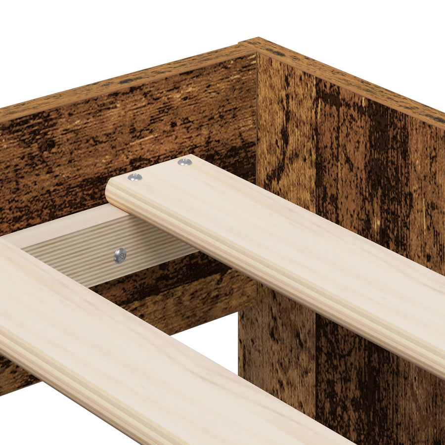 Opslagbed Oud Hout Massief Hout En Fineer 75 X 190 Cm Opslag Artisanaal Eiken