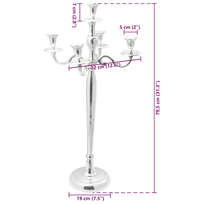 Kandelaar Zilver 32X32X79.5 Cm Aluminium 35 x 35 x 78 cm