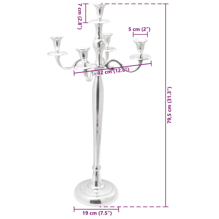 Kandelaar Zilver 32X32X79.5 Cm Aluminium 35 x 35 x 78 cm