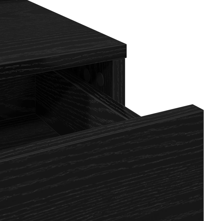 Kaptafel Mdf En Glas Kaptafel 79 x 41 x 140 cm Zwart eiken