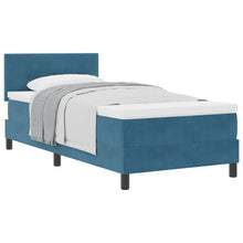 Boxspring Bed Met Matras Donker Blauw 90X200 Cm Fluweel Blauw