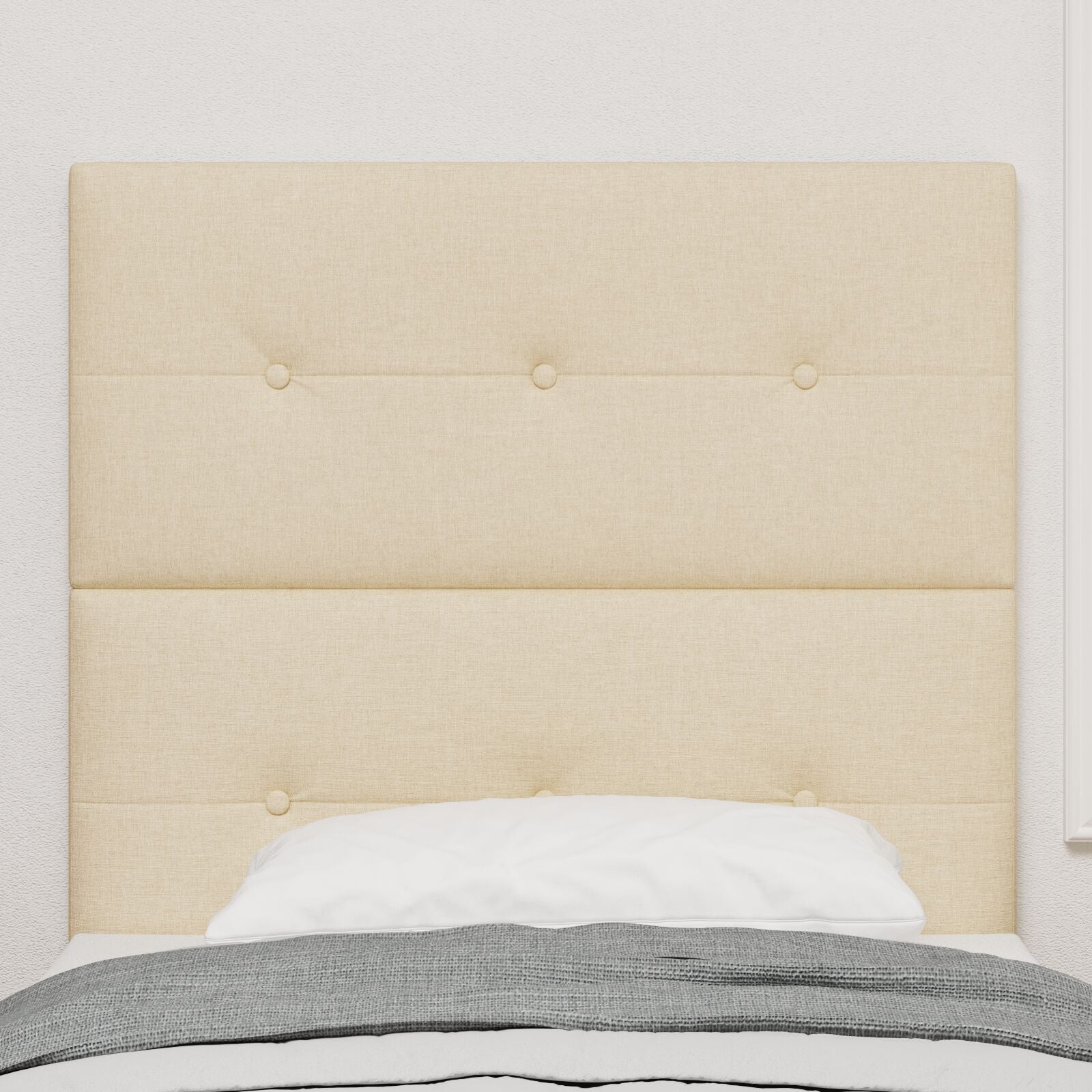 Hoofdbord Met Knopen Tufted Crème 80 Cm Stof