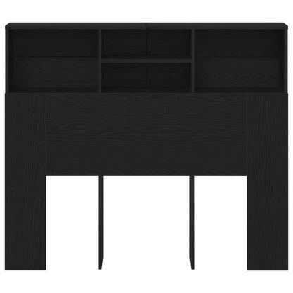 Hoofdbord Kast Zwart Eiken 120X19X103,5 Cm Bewerkt Hout