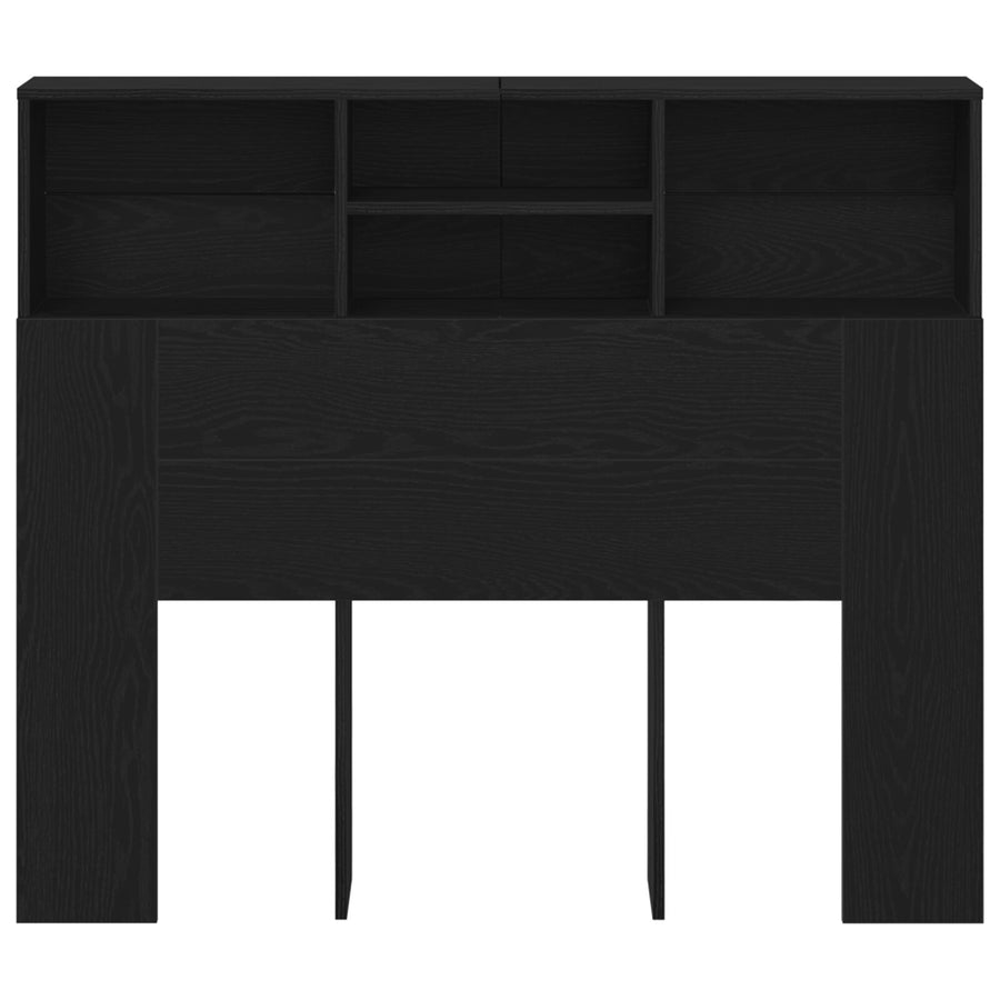 Hoofdbord Kast Zwart Eiken 120X19X103,5 Cm Bewerkt Hout