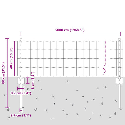 Euro Schuttingset Set Van 2 Verzinkt Staal 50 M X 0.4 M