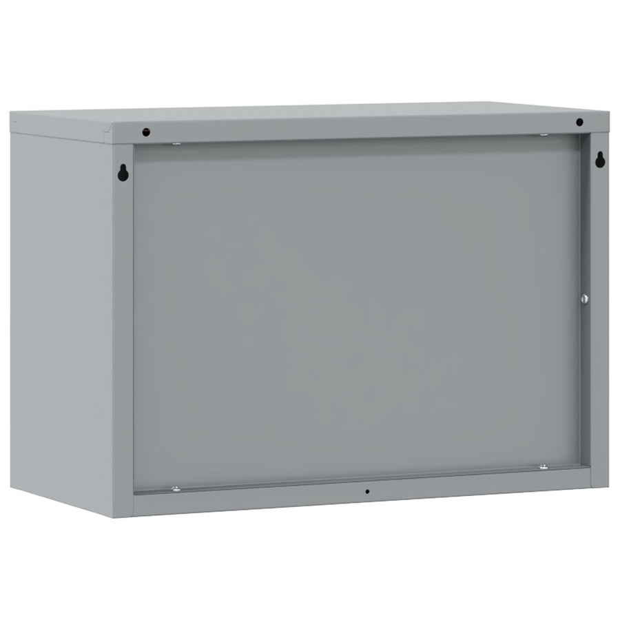 Gereedschapskast Muurbevestiging Met Gasliftdeur 50X25X35 Cm 50 cm Zwart en grijs