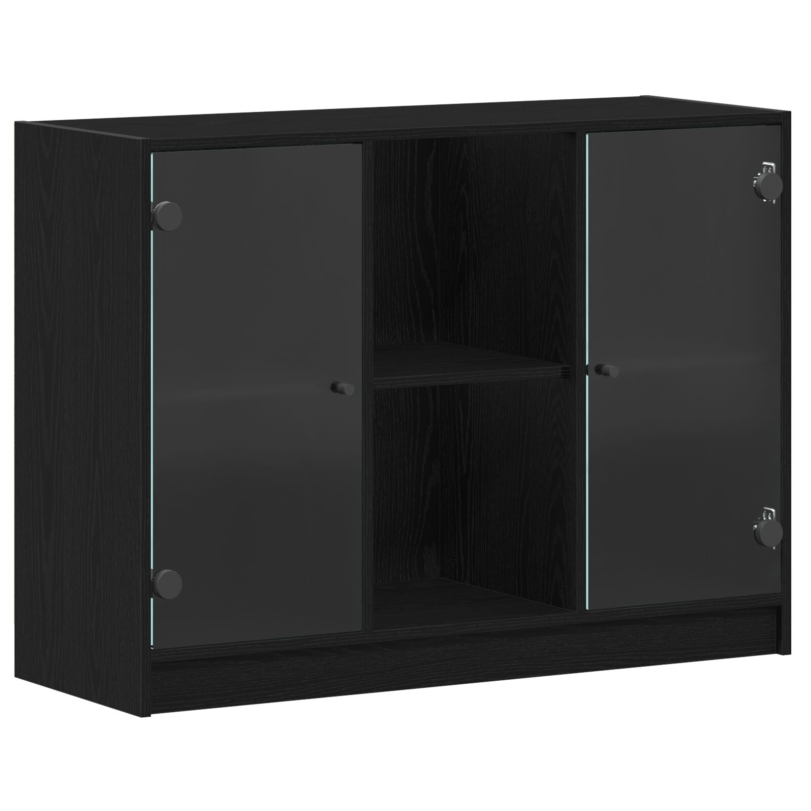 Dressoir Zwart Eiken 102X37X75,5 Cm Engineered Hout