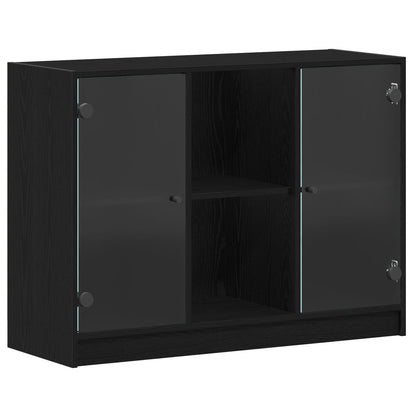 Dressoir Zwart Eiken 102X37X75,5 Cm Engineered Hout