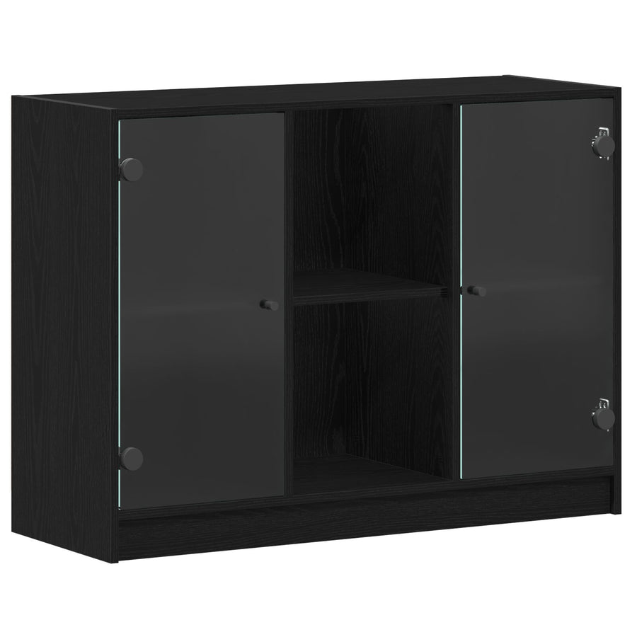 Dressoir Zwart Eiken 102X37X75,5 Cm Engineered Hout