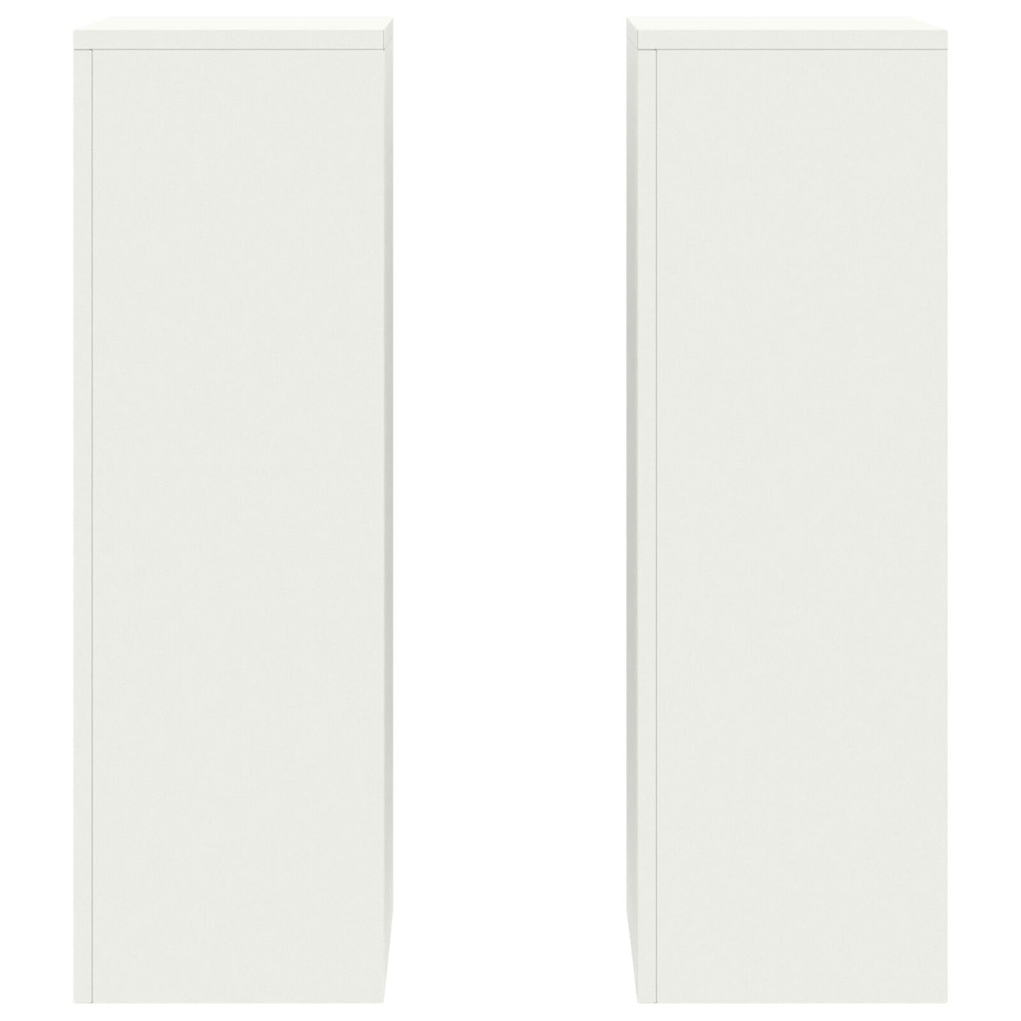 Buitenplantstands Pilaar 2 Stuks 24X24X75 Cm Staal Wit 2x (75 cm)