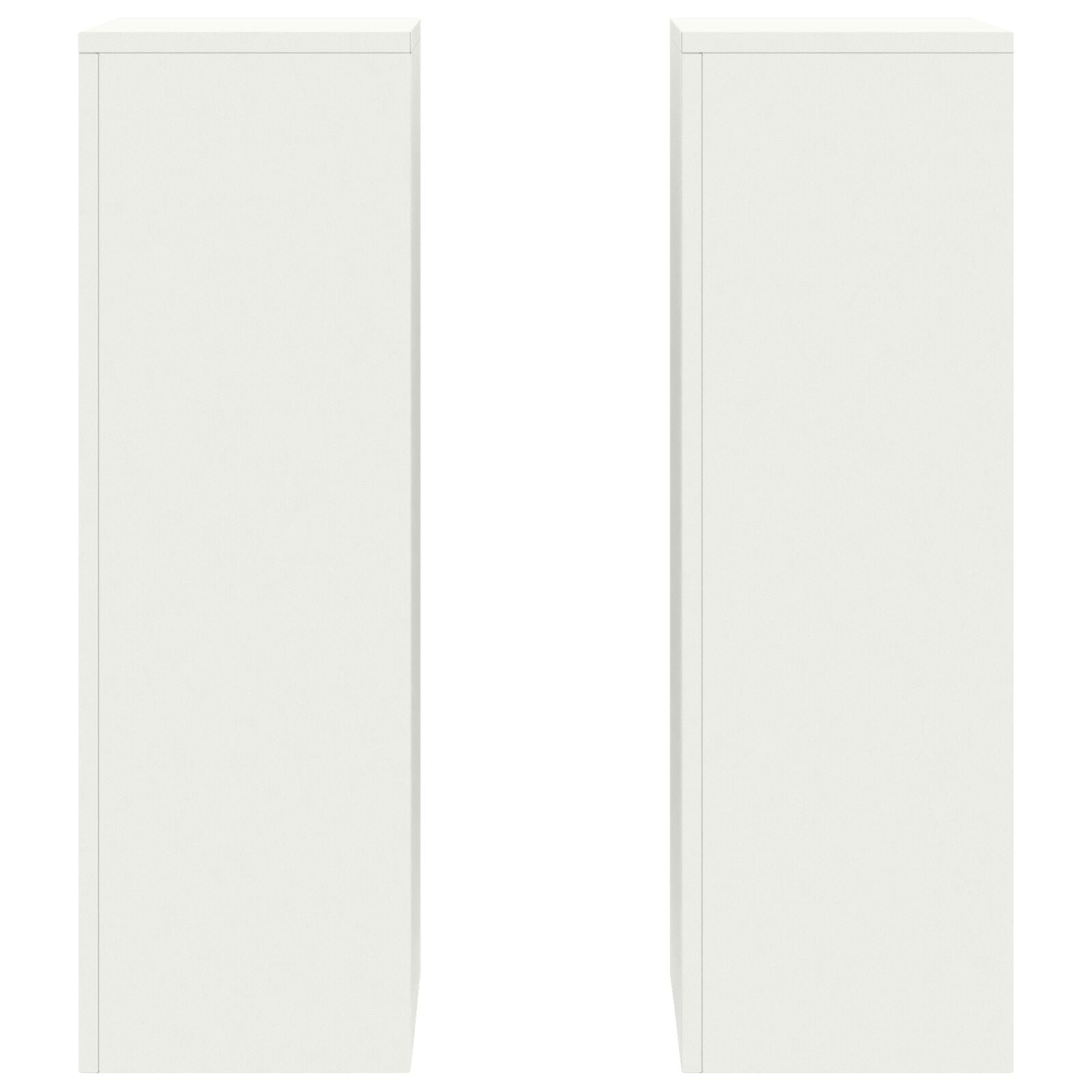 Buitenplantstands Pilaar 2 Stuks 24X24X75 Cm Staal Wit 2x (75 cm)