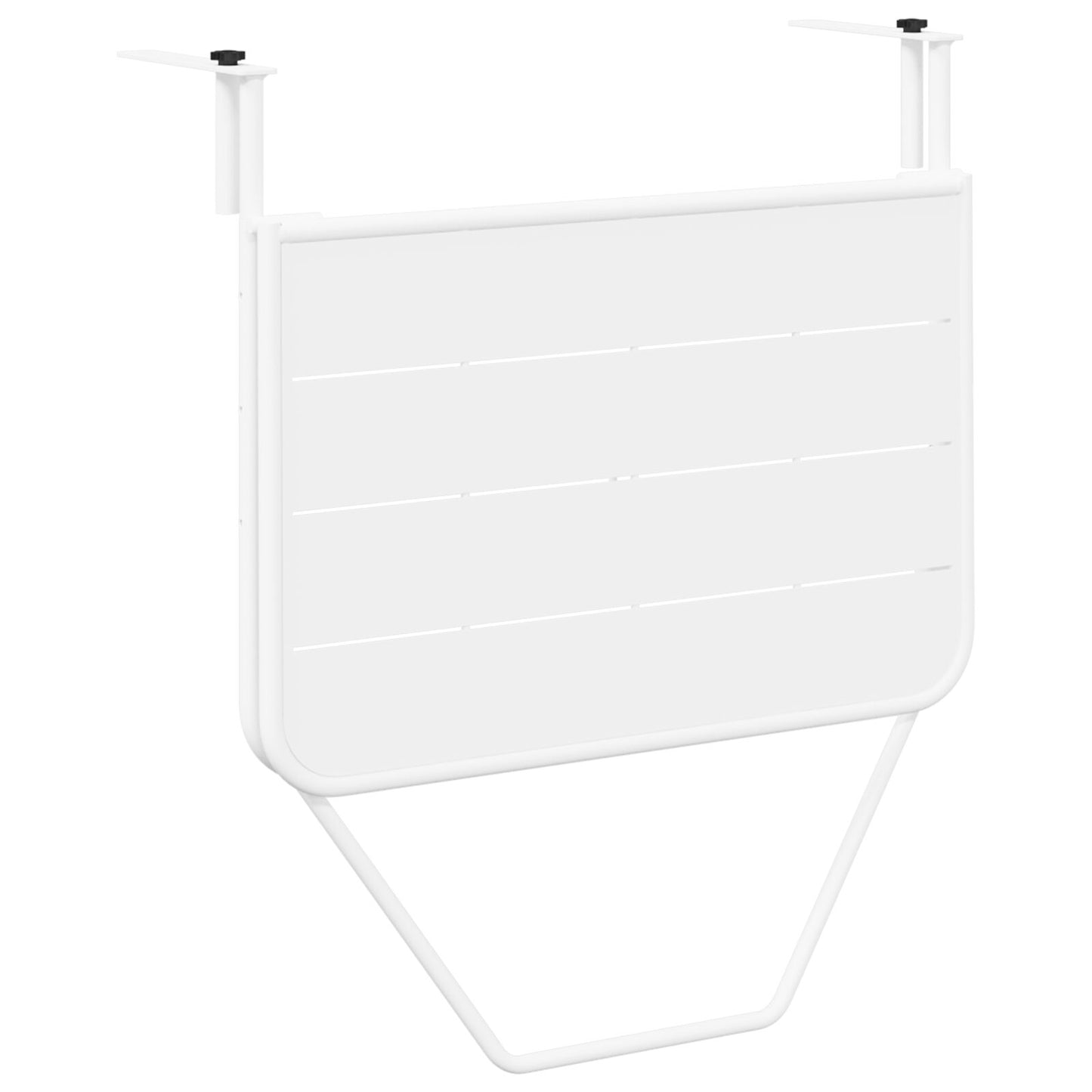 Hangende Balkon Tafel Opvouwbaar 60X40 Cm Staal Wit Lattenontwerp