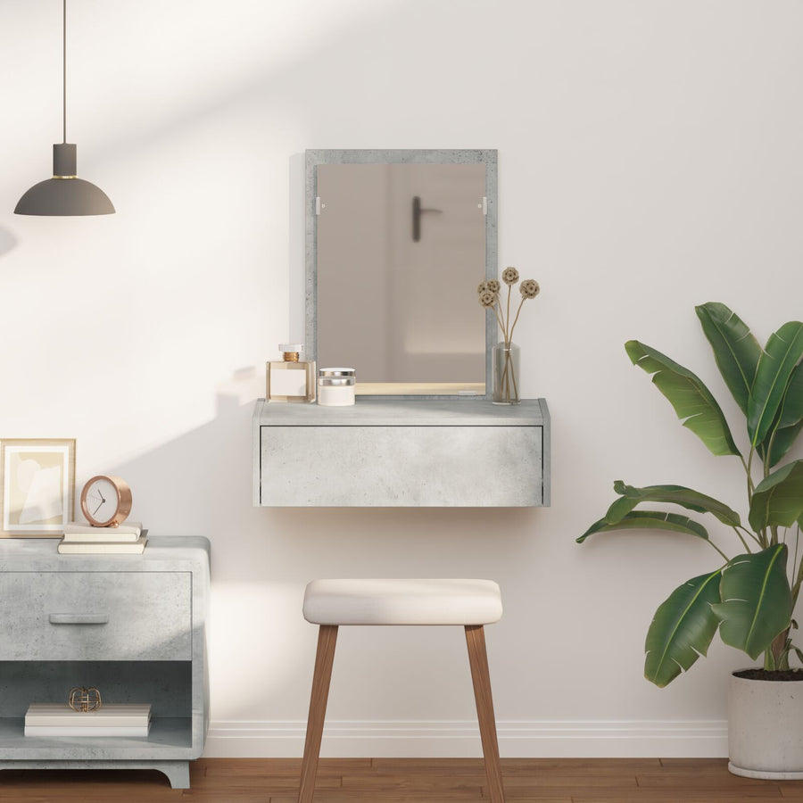 Wand Kaptafel 60 x 40 x 70 cm Beton grijs zonder LED