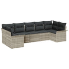Tuin loungeset 7-delig poly rotan lichtgrijs