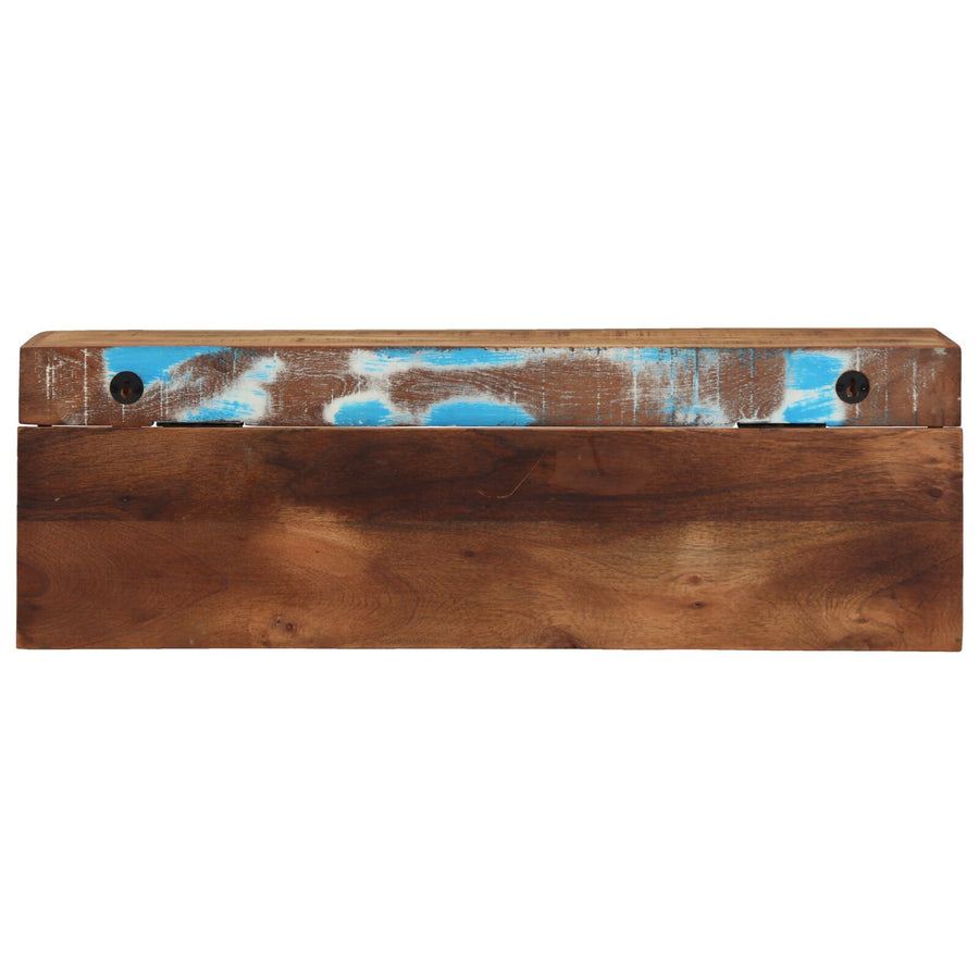 Kapstok Met Plank Wandgemonteerd Van En Metaal Massief gerecycled hout