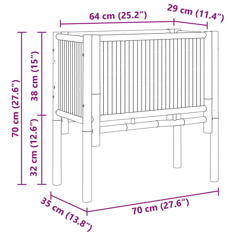Tuinbouw Verhoogde Bed 70X35X Bamboe 70 cm