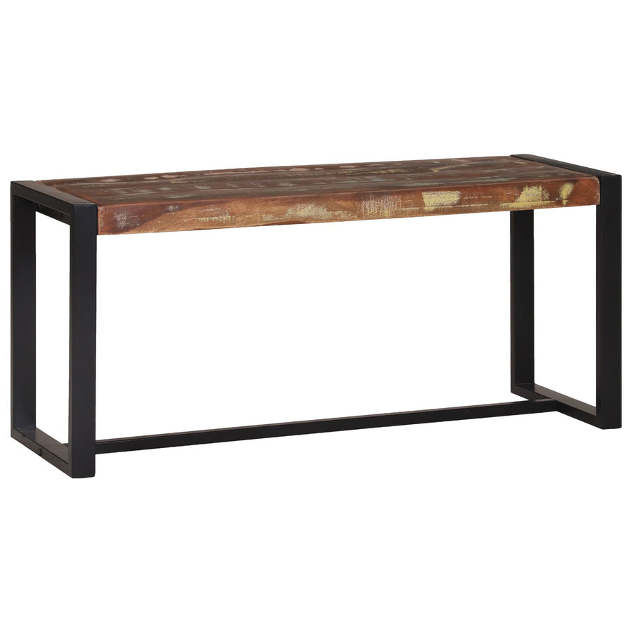 Bank Meerkleurig Massief Gerecycled Hout 100 X 35 X 45 Cm